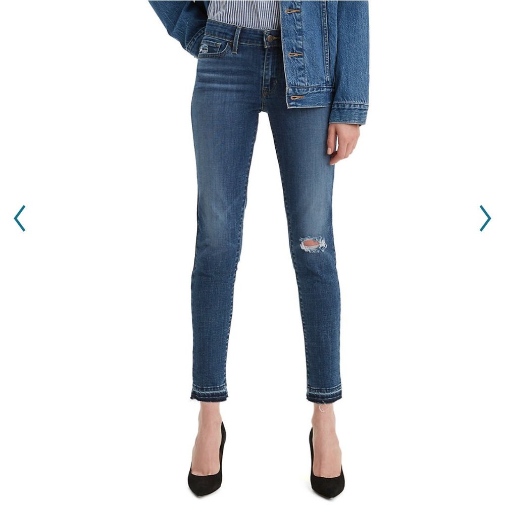 New Levi’s 711 Distressed Skinny Ankle Blue Size 6